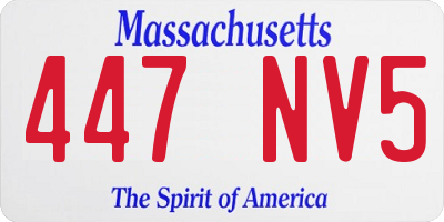 MA license plate 447NV5