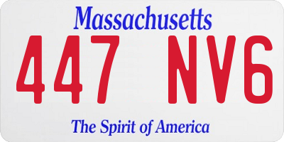 MA license plate 447NV6