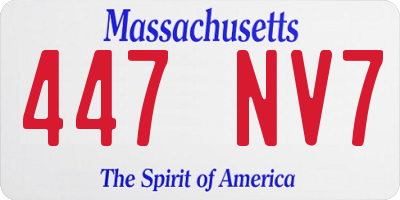 MA license plate 447NV7