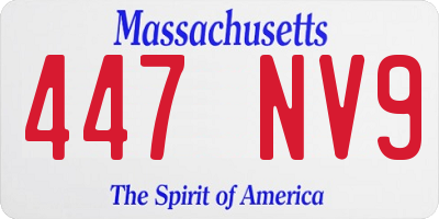 MA license plate 447NV9