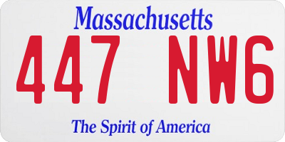 MA license plate 447NW6