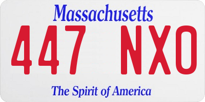 MA license plate 447NX0