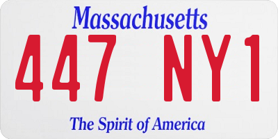 MA license plate 447NY1