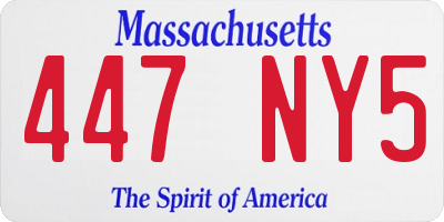 MA license plate 447NY5