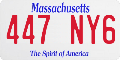 MA license plate 447NY6