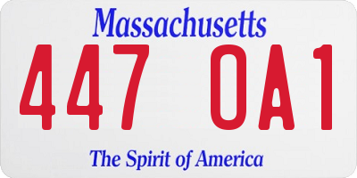 MA license plate 447OA1