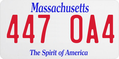 MA license plate 447OA4
