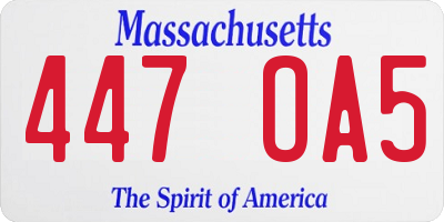 MA license plate 447OA5