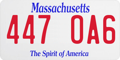 MA license plate 447OA6