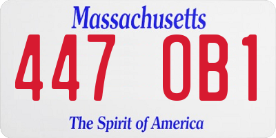 MA license plate 447OB1