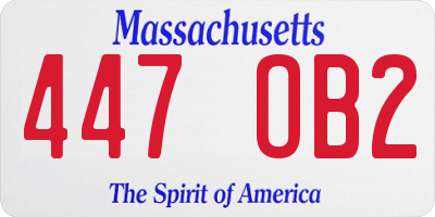 MA license plate 447OB2