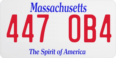 MA license plate 447OB4