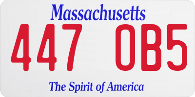 MA license plate 447OB5