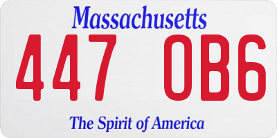MA license plate 447OB6