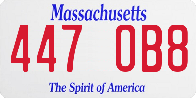 MA license plate 447OB8