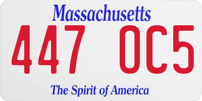 MA license plate 447OC5