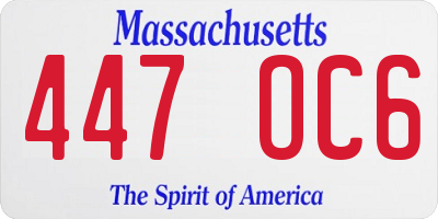 MA license plate 447OC6