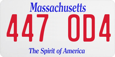 MA license plate 447OD4
