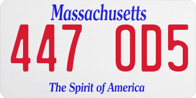 MA license plate 447OD5