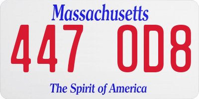 MA license plate 447OD8