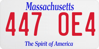 MA license plate 447OE4