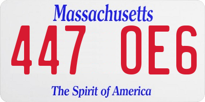 MA license plate 447OE6