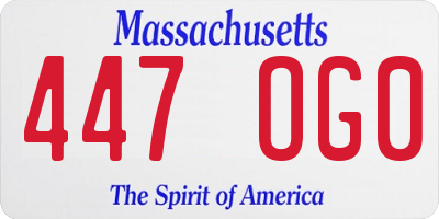 MA license plate 447OG0