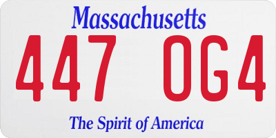 MA license plate 447OG4