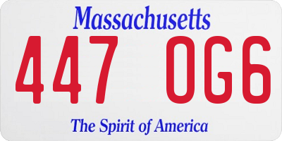 MA license plate 447OG6