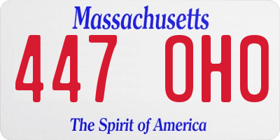 MA license plate 447OH0