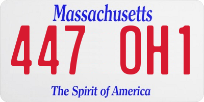 MA license plate 447OH1