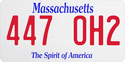 MA license plate 447OH2