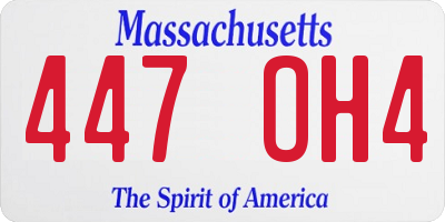 MA license plate 447OH4