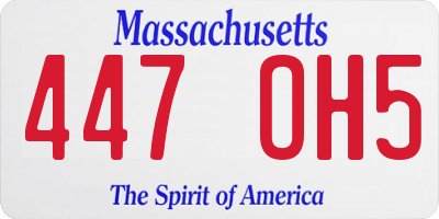 MA license plate 447OH5
