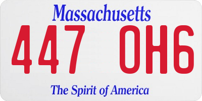 MA license plate 447OH6