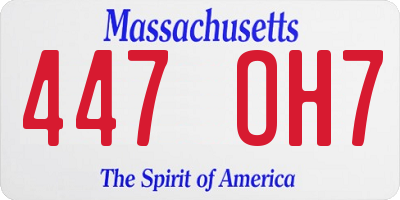 MA license plate 447OH7