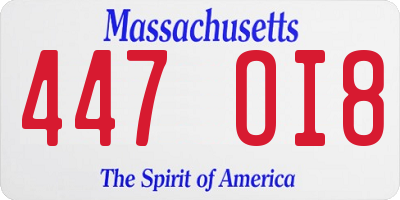 MA license plate 447OI8