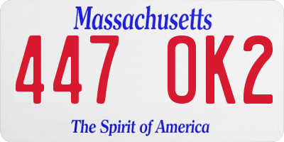 MA license plate 447OK2