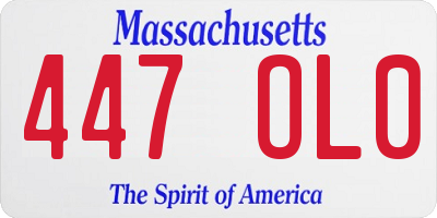 MA license plate 447OL0