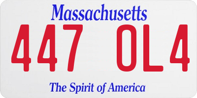 MA license plate 447OL4