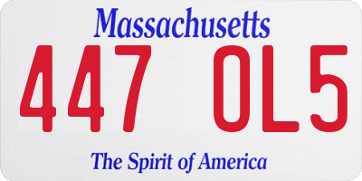 MA license plate 447OL5