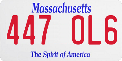 MA license plate 447OL6