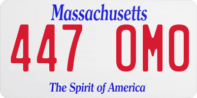 MA license plate 447OM0