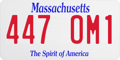 MA license plate 447OM1