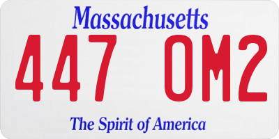 MA license plate 447OM2