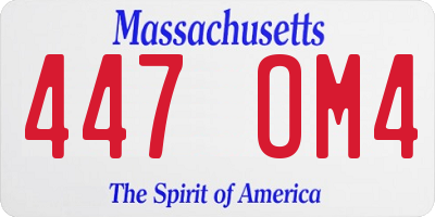 MA license plate 447OM4