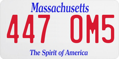 MA license plate 447OM5