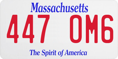 MA license plate 447OM6