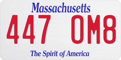 MA license plate 447OM8