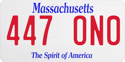 MA license plate 447ON0